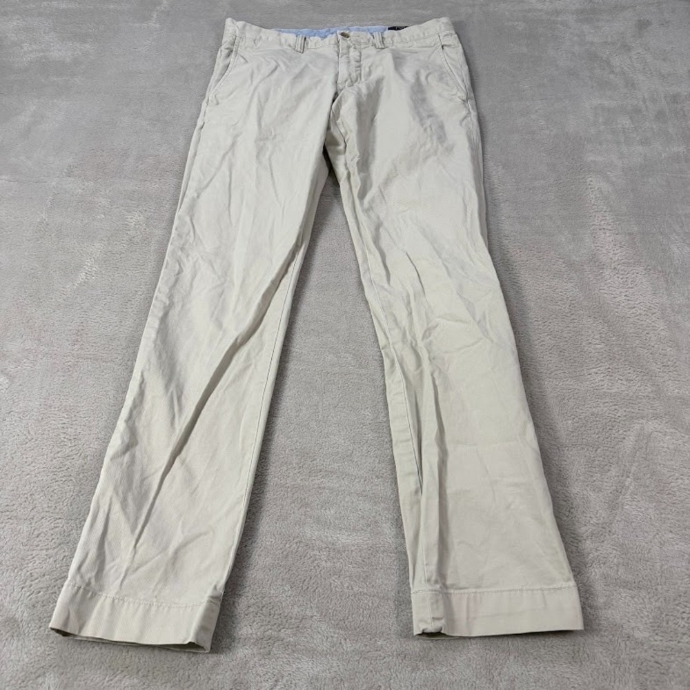 Polo Ralph Lauren Mens 30x32 Stretch Slim Fit Chino Pants Tan Cotton Twill  EUC